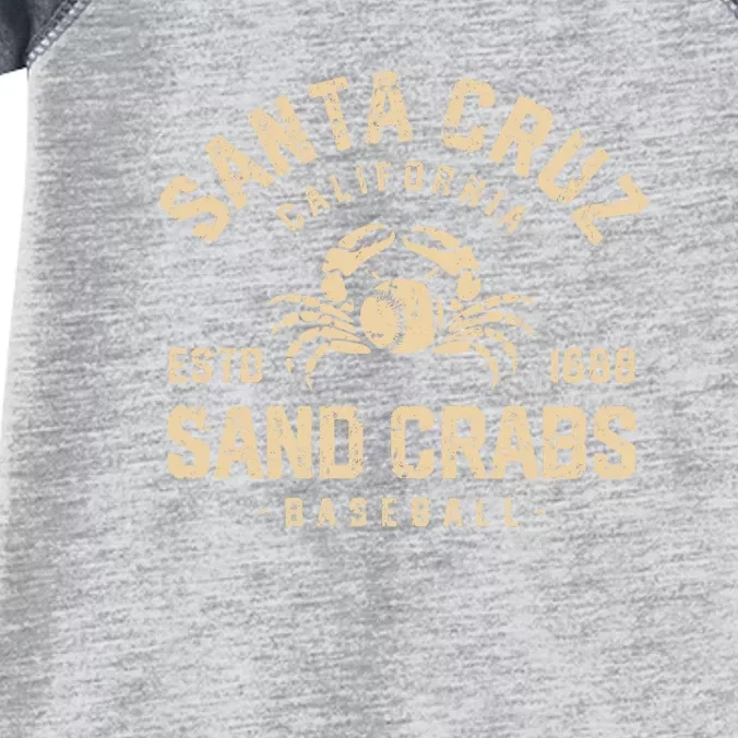 Santa Cruz Sand Crabs California Baseball Infant Baby Jersey Bodysuit