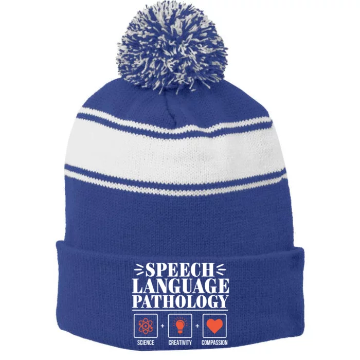 Science Cute Speech Language Pathology Slp Therapist Gift Stripe Pom Pom Beanie