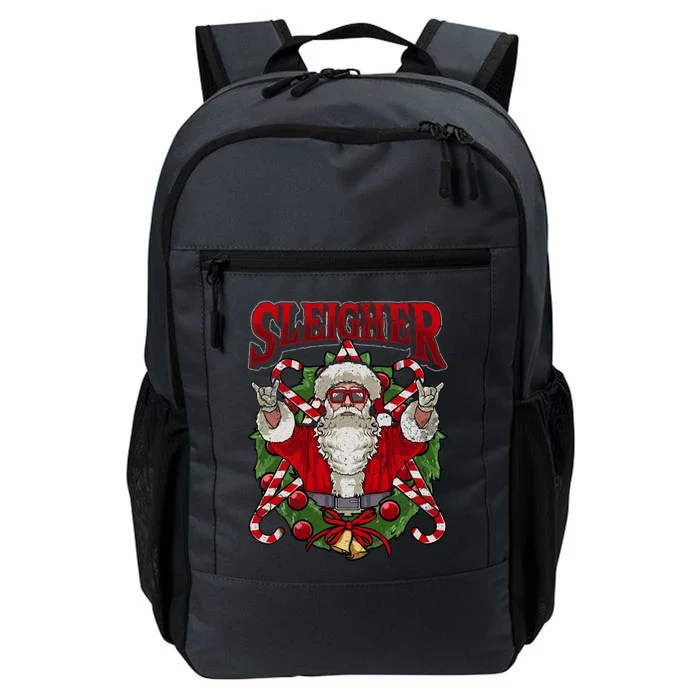 Sleigher Christmas Santa Claus Rock Metal Music Dad Teen Gift Daily Commute Backpack