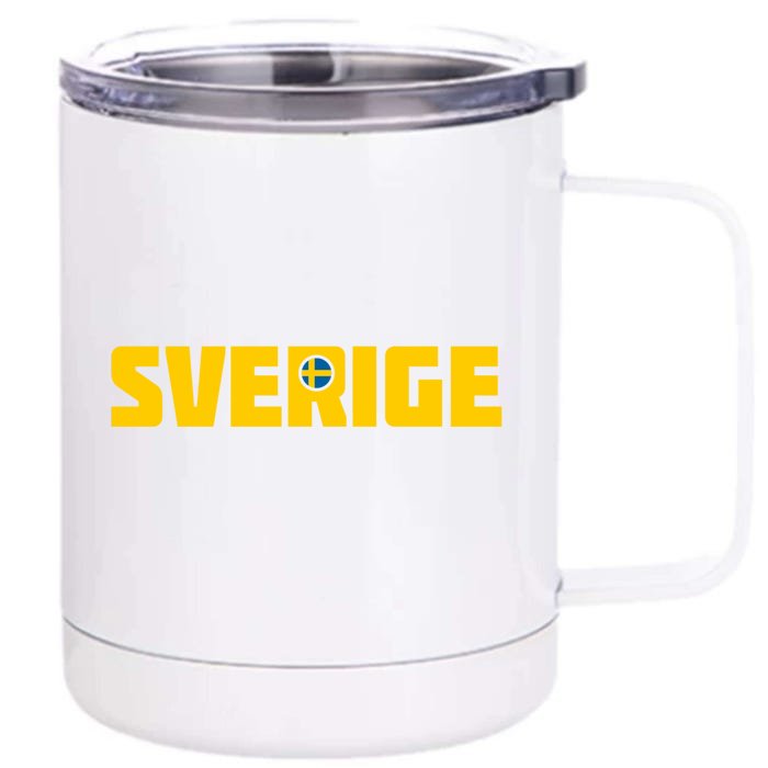 Sverige Cool Swedish Flag Sweden Gift Front & Back 12oz Stainless Steel Tumbler Cup