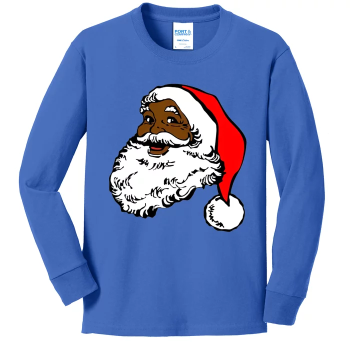 Santa Claus Santa Claus Cool Gift African American Pride Cute Gift Kids Long Sleeve Shirt