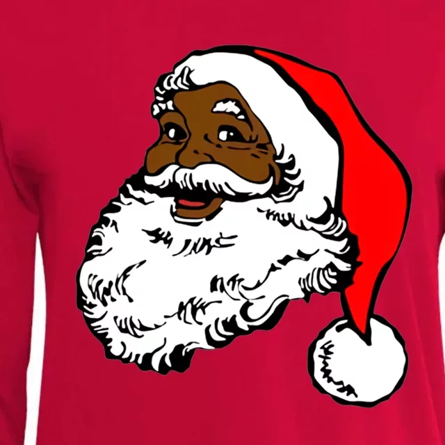 Santa Claus Santa Claus Cool Gift African American Pride Cute Gift Womens Cotton Relaxed Long Sleeve T-Shirt