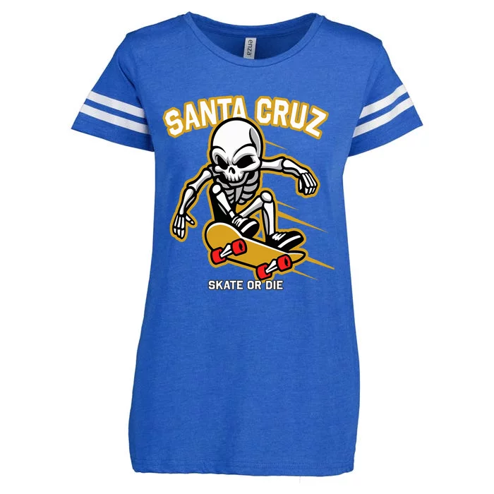 Santa Cruz Skateboard Retro Vintage Street Wear Skull Enza Ladies Jersey Football T-Shirt