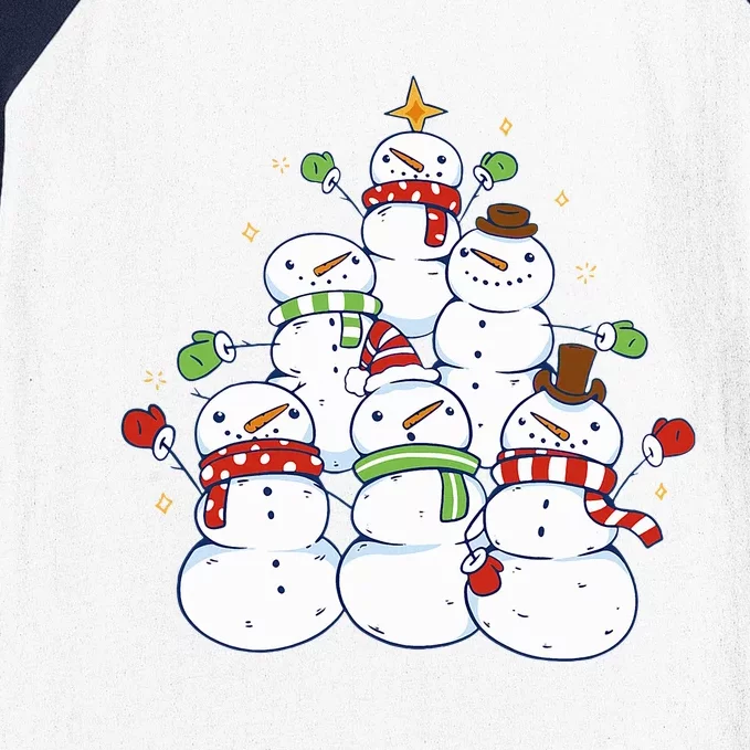 Snowman Christmas Squad Snowman Baseball Sleeve Shirt