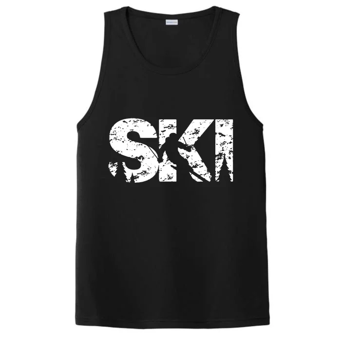 Ski Cool Skiing Style Alpine Skier Gift Performance Tank