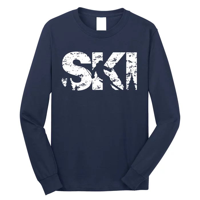 Ski Cool Skiing Style Alpine Skier Gift Long Sleeve Shirt