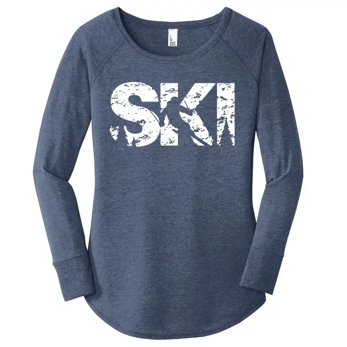 Ski Cool Skiing Style Alpine Skier Gift Women's Perfect Tri Tunic Long Sleeve Shirt