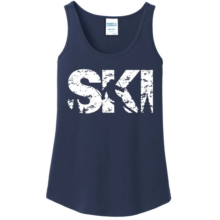 Ski Cool Skiing Style Alpine Skier Gift Ladies Essential Tank