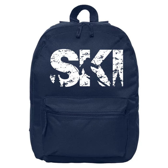 Ski Cool Skiing Style Alpine Skier Gift 16 in Basic Backpack