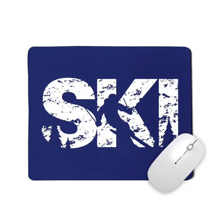 Ski Cool Skiing Style Alpine Skier Gift Mousepad