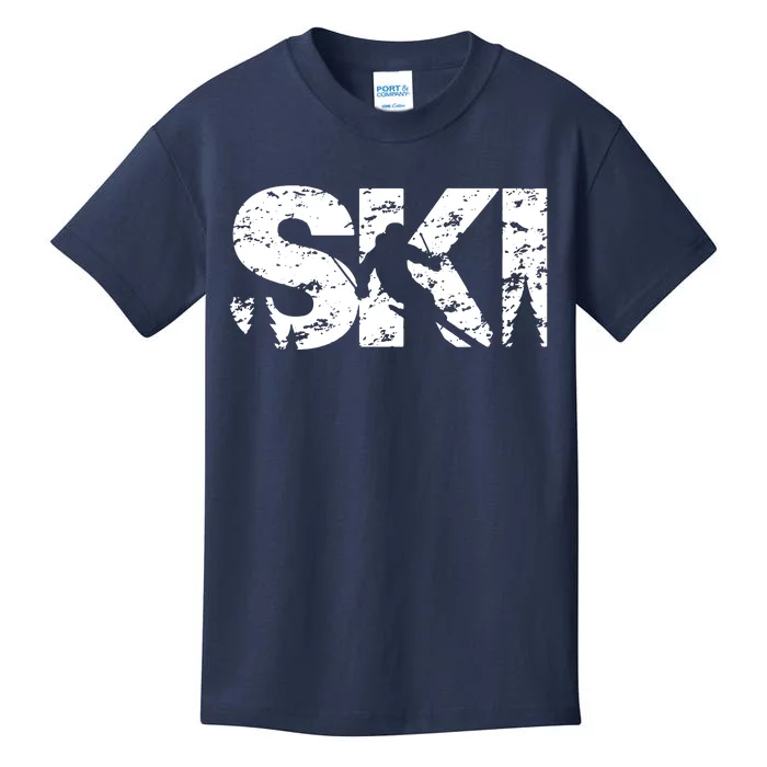 Ski Cool Skiing Style Alpine Skier Gift Kids T-Shirt