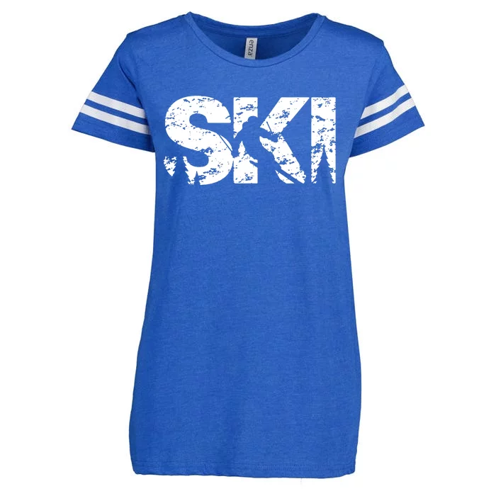 Ski Cool Skiing Style Alpine Skier Gift Enza Ladies Jersey Football T-Shirt