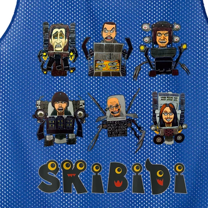 Skibiditoilet Costume Speaker Man Camera Man Tv Man Mesh Reversible Basketball Jersey Tank