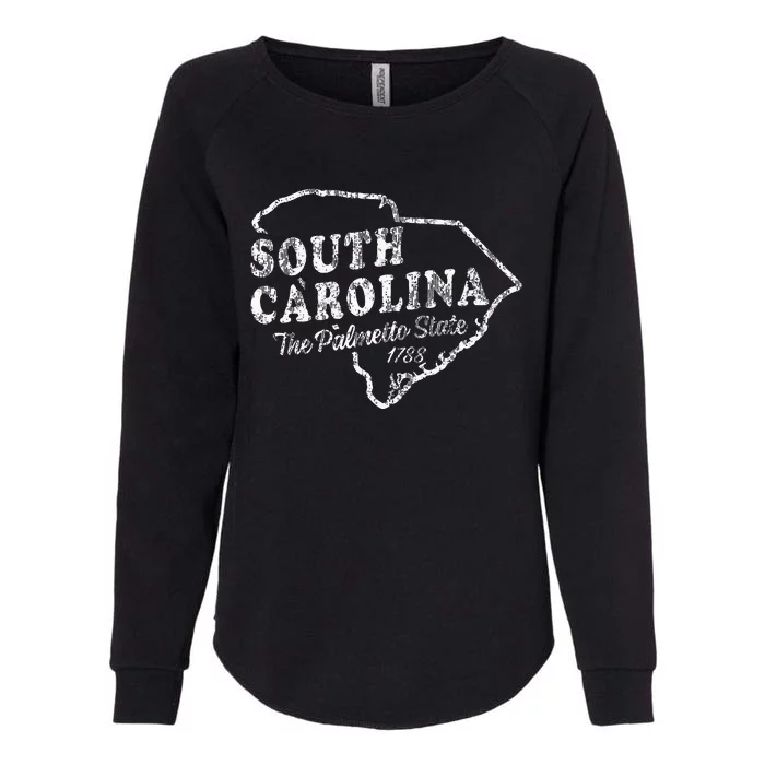 South Carolina Sc Vintage Graphic Palmetto State Womens California Wash Sweatshirt