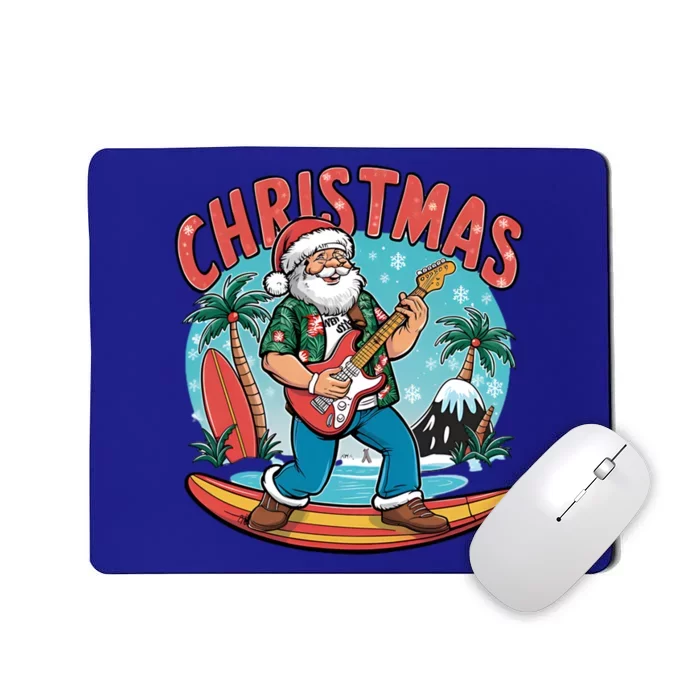 Santa Christmas Summer Vacation Funny Santa Guitar Rock Surf Meaningful Gift Mousepad