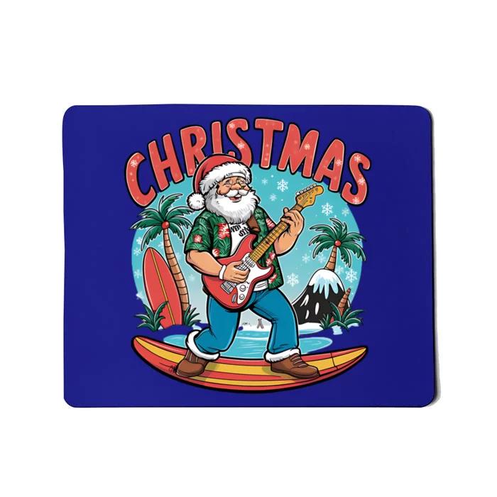 Santa Christmas Summer Vacation Funny Santa Guitar Rock Surf Meaningful Gift Mousepad