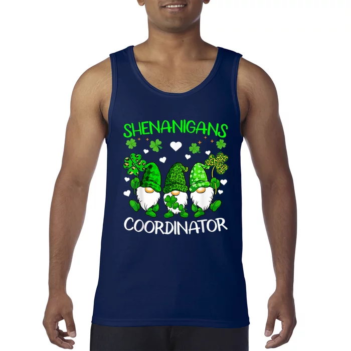 Shenanigans Coordinator St Patricks Day Green Gnomes Lovers Tank Top