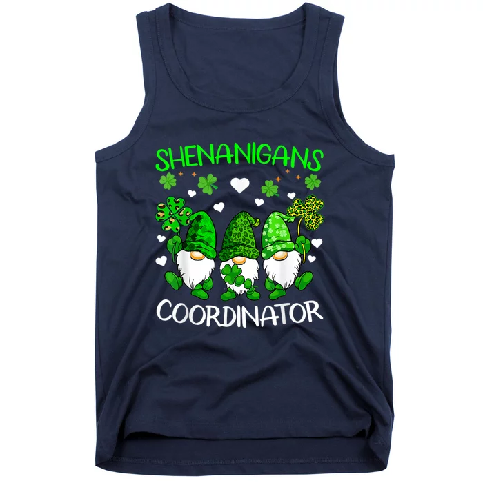 Shenanigans Coordinator St Patricks Day Green Gnomes Lovers Tank Top