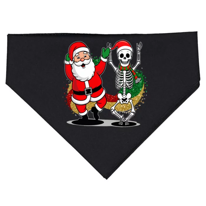 Santa Claus & Skeleton Christmas USA-Made Doggie Bandana