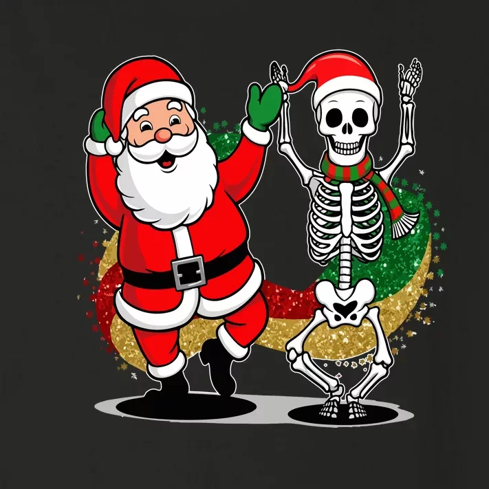 Santa Claus & Skeleton Christmas Toddler Long Sleeve Shirt