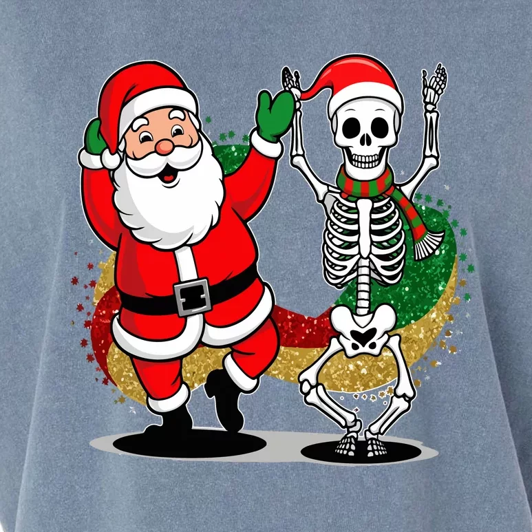 Santa Claus & Skeleton Christmas Garment-Dyed Women's Muscle Tee