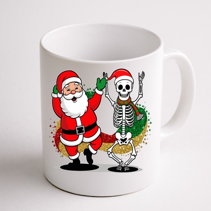 Santa Claus & Skeleton Christmas Front & Back Coffee Mug