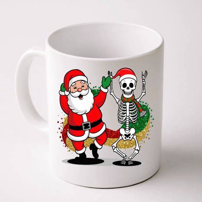 Santa Claus & Skeleton Christmas Front & Back Coffee Mug