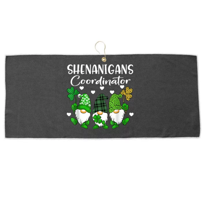 Shenanigans Coordinator St Patricks Day Gnomes Green Proud Large Microfiber Waffle Golf Towel