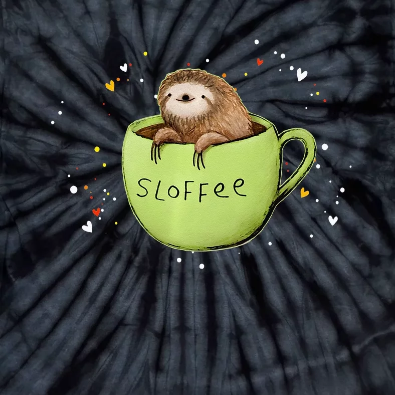 Sloffee Coffee Sloth Funny Sloth Coffee Lover Gift Tie-Dye T-Shirt