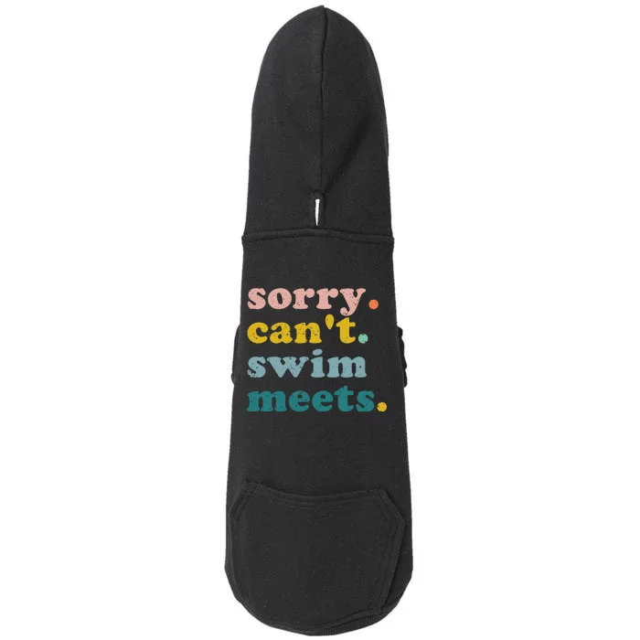 Sorry Can't Swim Meets Funny Retro Swimming Coach Swimmer Doggie 3-End Fleece Hoodie