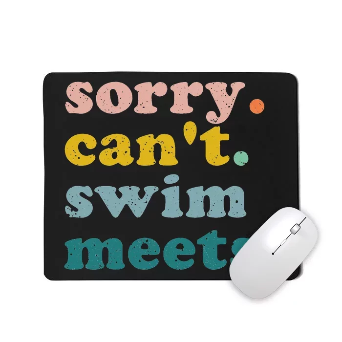 Sorry Can't Swim Meets Funny Retro Swimming Coach Swimmer Mousepad