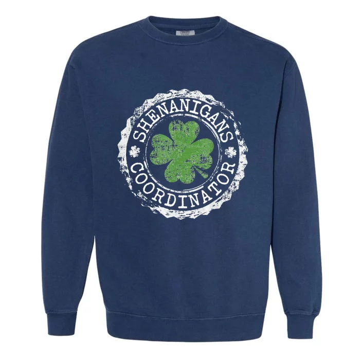 Shenanigans Coordinator Shamrock St. PatrickS Day Garment-Dyed Sweatshirt