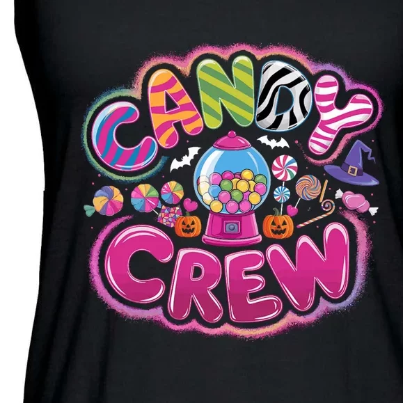 Sweetie Candy Squad Candy Land Candy Crew Halloween Pumpkins Ladies Essential Flowy Tank