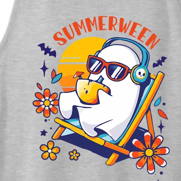 Summerween Cute Spooky Summer Ghost Halloween Lover Ladies Tri-Blend Wicking Tank