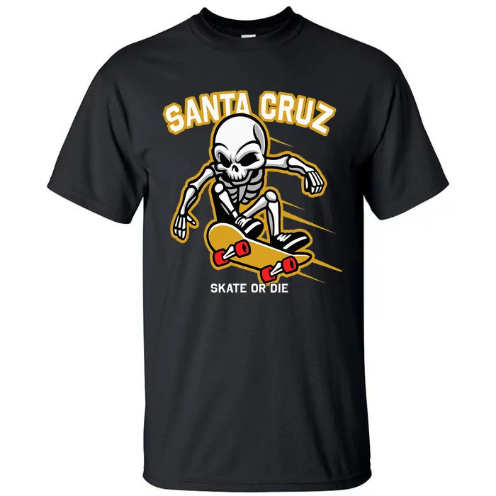 Santa Cruz Skateboard Retro Vintage Street Wear Skull Tall T-Shirt