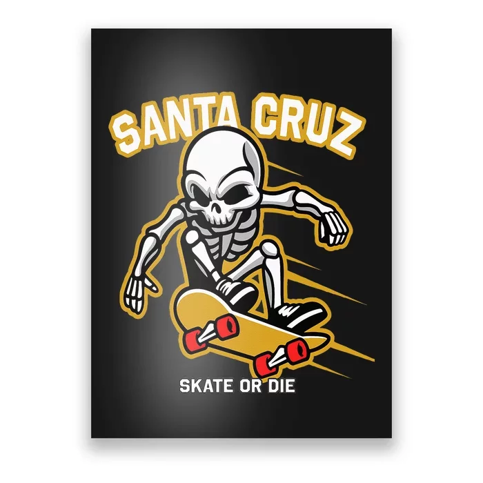 Santa Cruz Skateboard Retro Vintage Street Wear Skull Poster