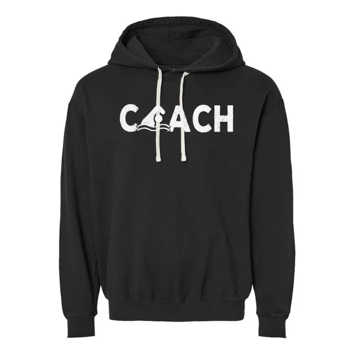 Swim Coach Swimming Coach Swim Teacher Swimmer Retro Garment-Dyed Fleece Hoodie