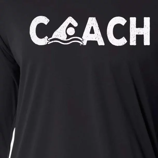 Swim Coach Swimming Coach Swim Teacher Swimmer Retro Cooling Performance Long Sleeve Crew