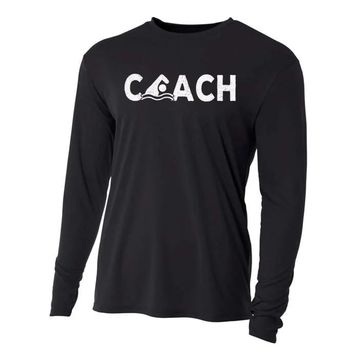 Swim Coach Swimming Coach Swim Teacher Swimmer Retro Cooling Performance Long Sleeve Crew