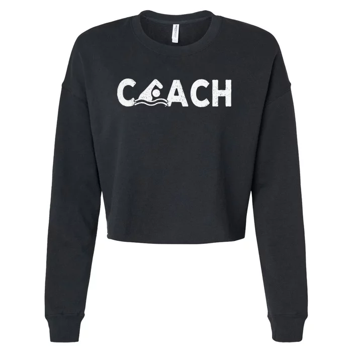 Swim Coach Swimming Coach Swim Teacher Swimmer Retro Cropped Pullover Crew