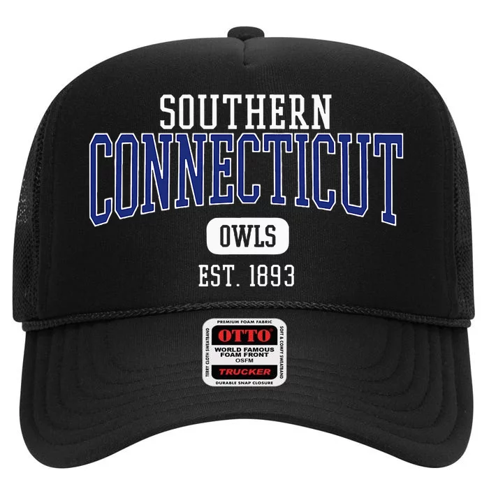 S.O.U.T.H.E.R.N .C.O.N.N.E.C.T.I.C.U.T State Owls Est. Date High Crown Mesh Trucker Hat