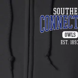 S.O.U.T.H.E.R.N .C.O.N.N.E.C.T.I.C.U.T State Owls Est. Date Full Zip Hoodie