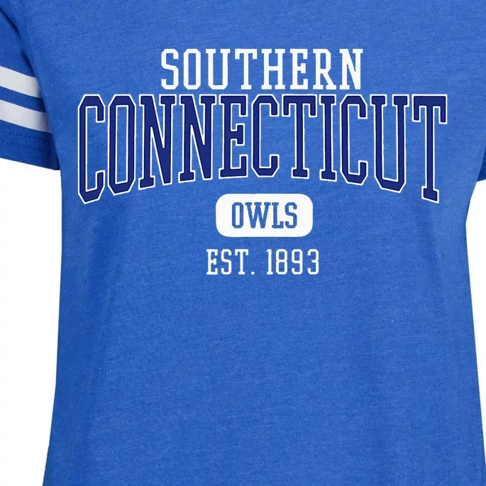 S.O.U.T.H.E.R.N .C.O.N.N.E.C.T.I.C.U.T State Owls Est. Date Enza Ladies Jersey Football T-Shirt