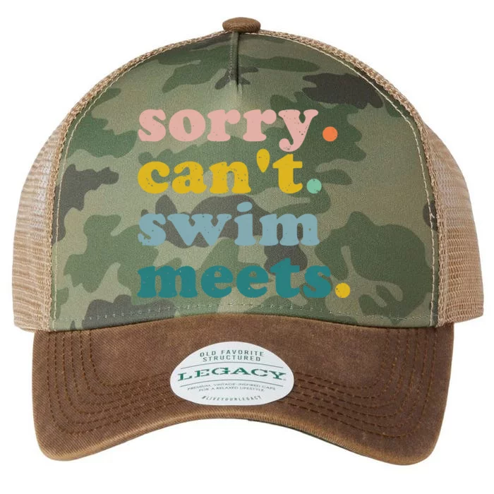 Sorry Can't Swim Meets Funny Retro Swimming Coach Swimmer Legacy Tie Dye Trucker Hat