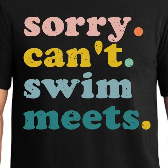 Sorry Can't Swim Meets Funny Retro Swimming Coach Swimmer Pajama Set