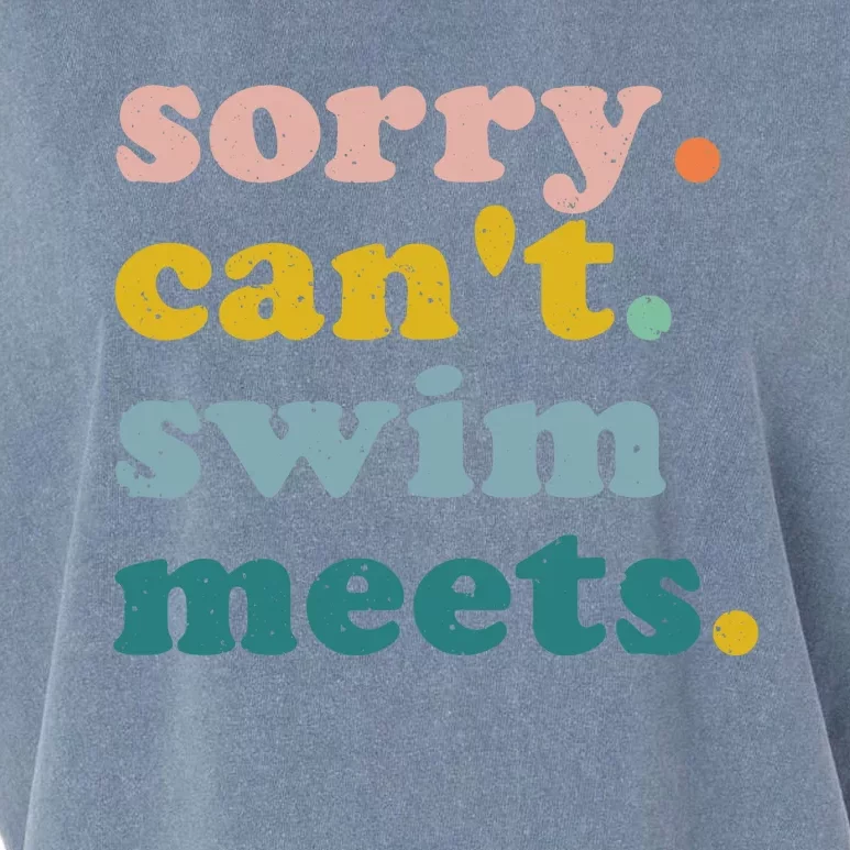 Sorry Can't Swim Meets Funny Retro Swimming Coach Swimmer Garment-Dyed Women's Muscle Tee