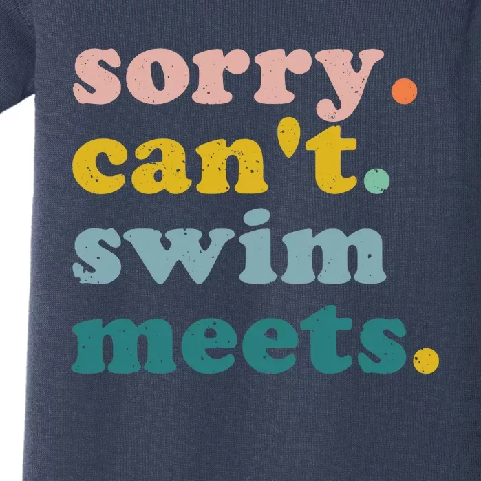 Sorry Can't Swim Meets Funny Retro Swimming Coach Swimmer Baby Bodysuit