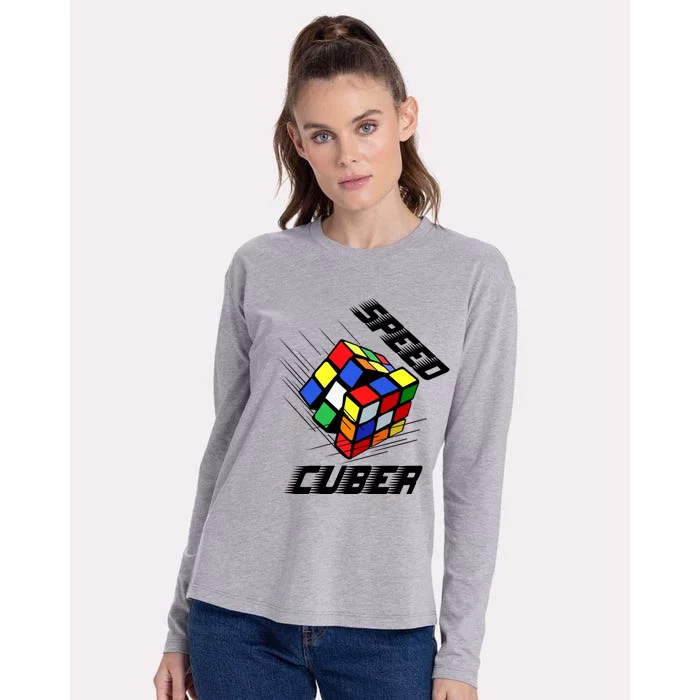 Speed Cuber Womens Cotton Relaxed Long Sleeve T-Shirt