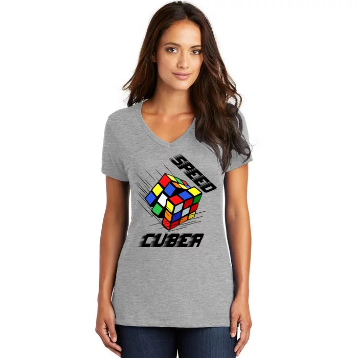 Speed Cuber Women's V-Neck T-Shirt