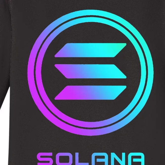 Solana Crypto Sol Coin Blockchain Decentralized Application Baby Long Sleeve Bodysuit